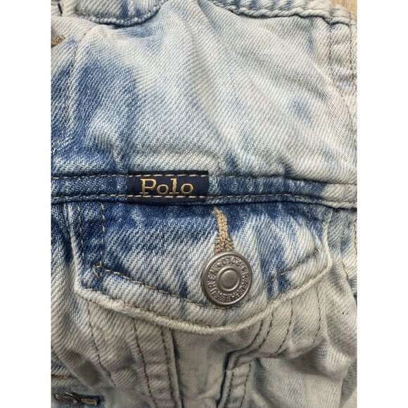 Kids Polo Ralph Lauren Jean Jacket Size 3T Acid Wash Denim Outerwear Logo Unisex - Picture 3 of 6